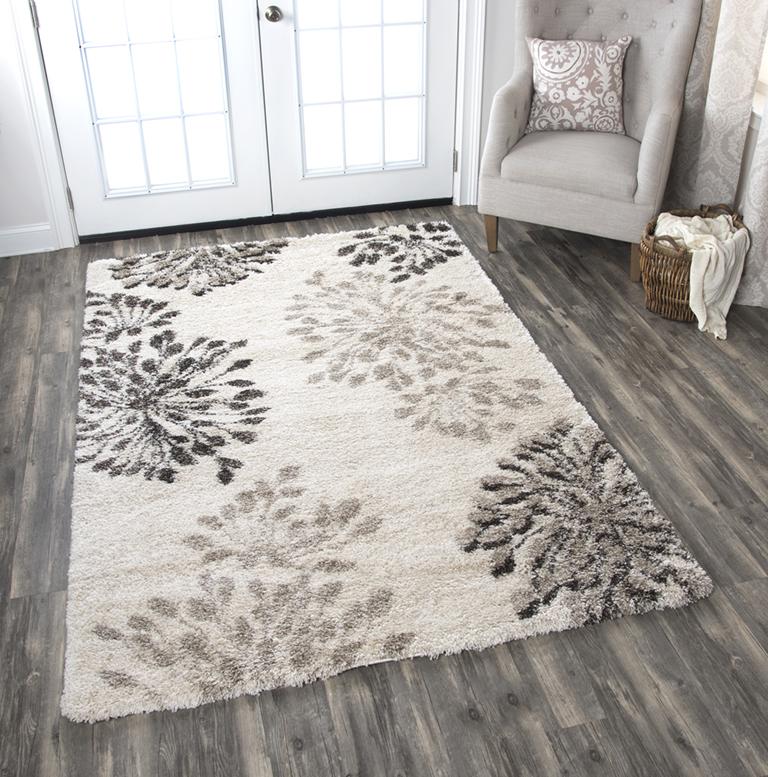 Adana Collection - Transitional Ivory & White 5' X 7'