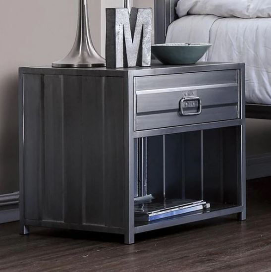 Mccredmond | Night Stand | Hand Brushed Silver