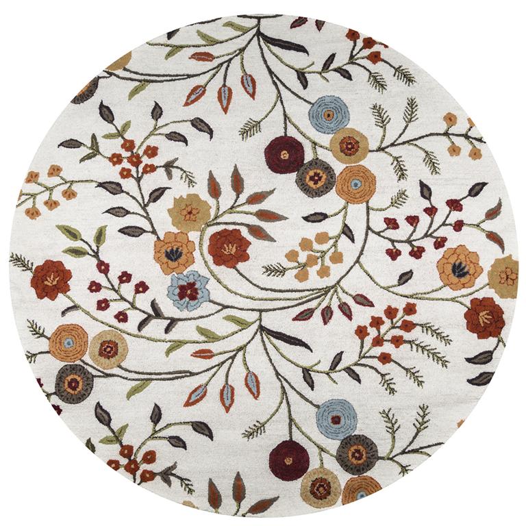 Dimensions Collection - Botanical Ivory & White 10' Round