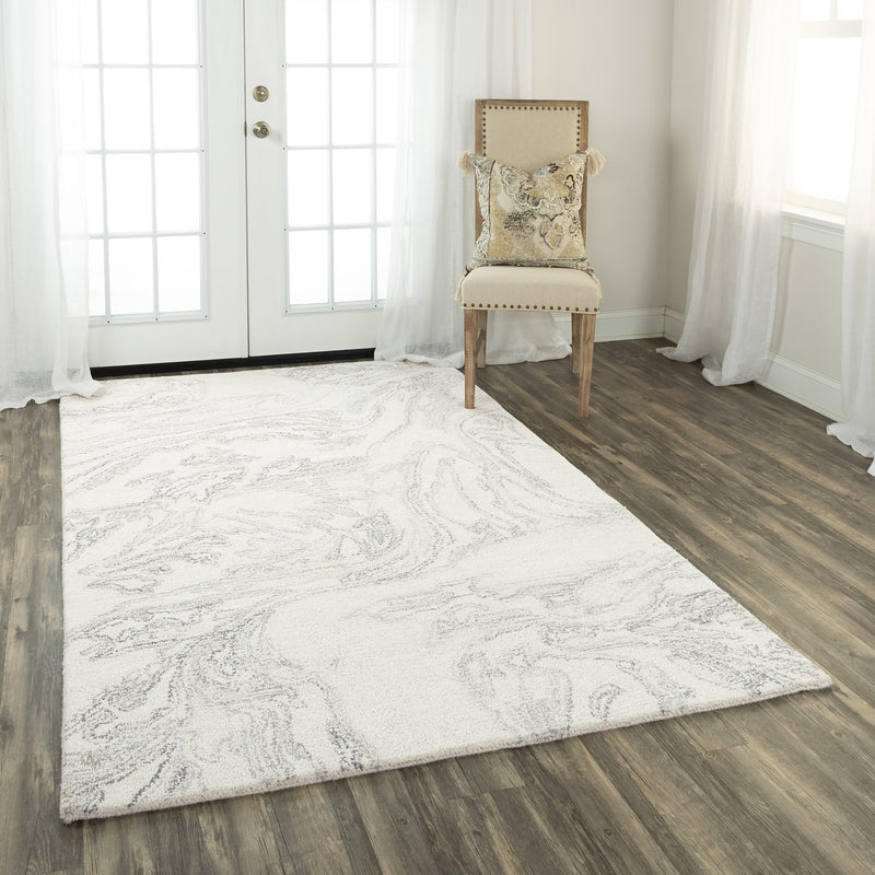 Harmony Collection -  Ivory & White 5' X 7'