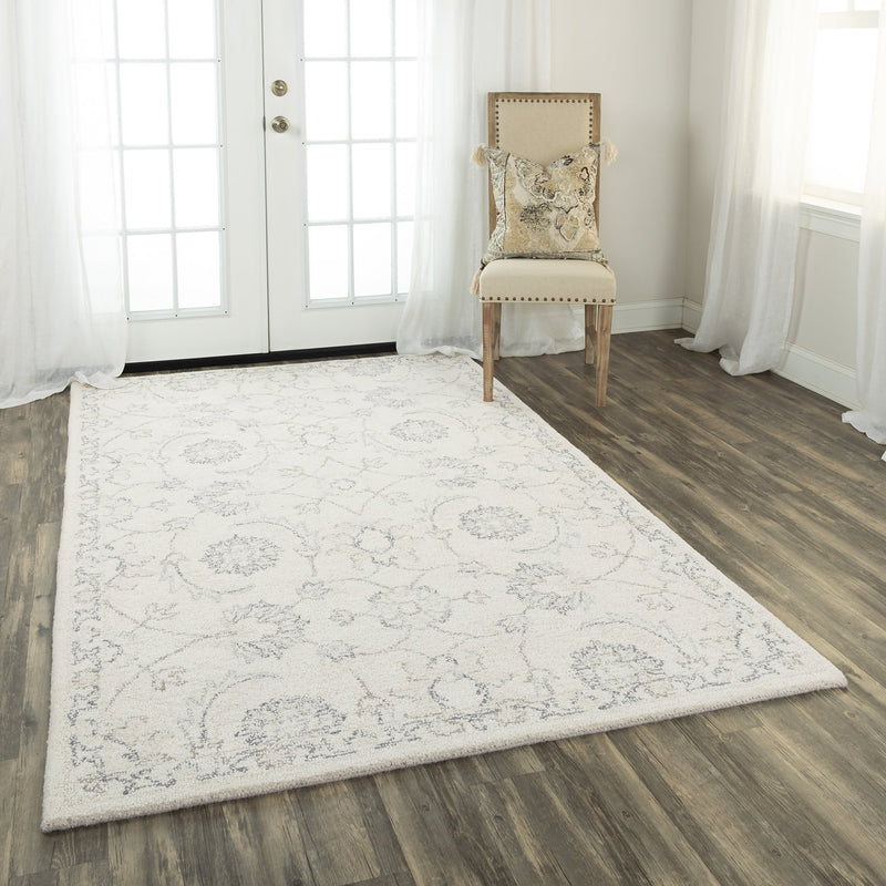 Harmony Collection -  Ivory & White 5' X 7'