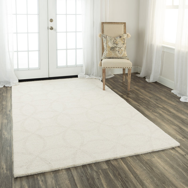 Harmony Collection -  Ivory & White 5' X 7'