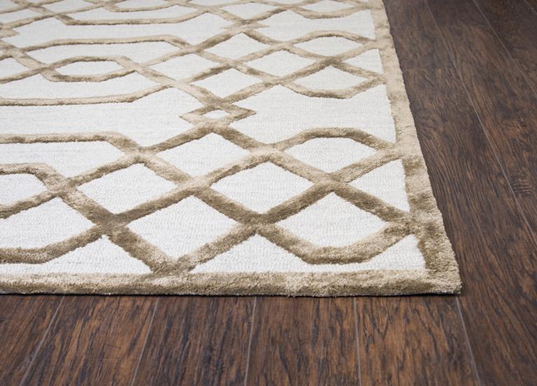 Monroe Collection - Geometric Ivory & White 3' X 5'