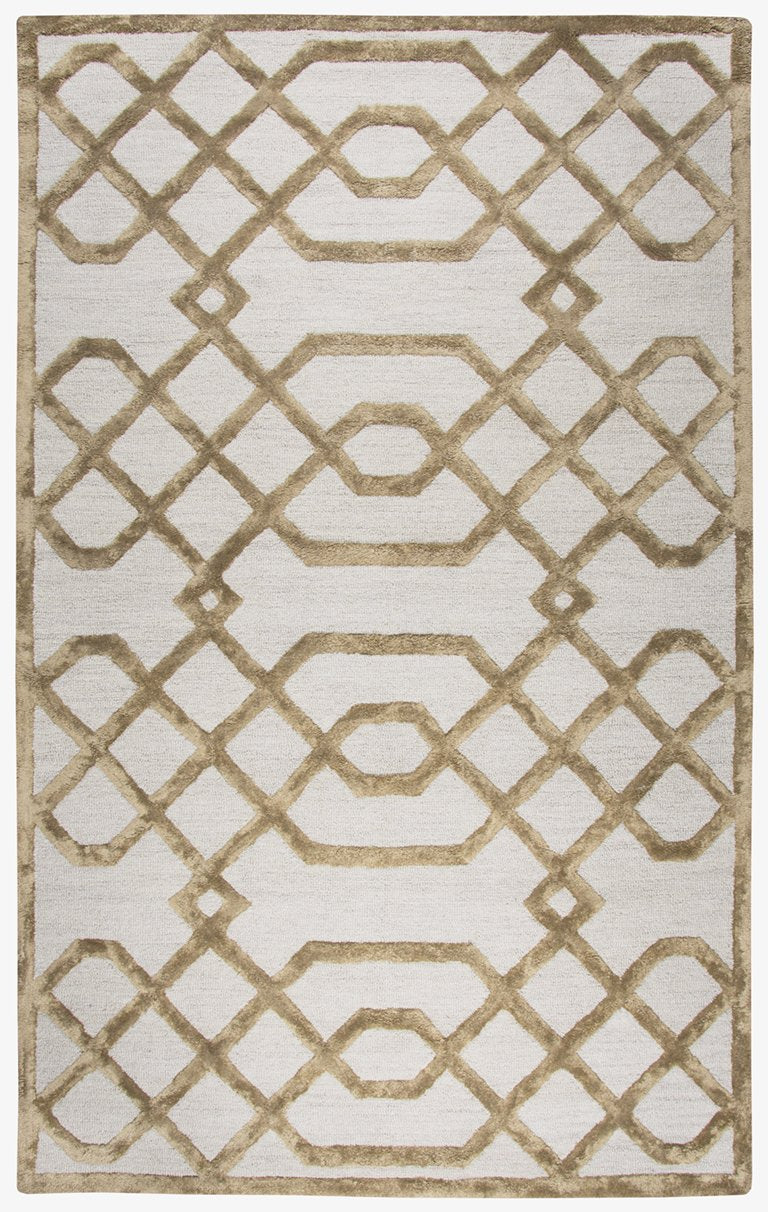 Monroe Collection - Geometric Ivory & White 3' X 5'
