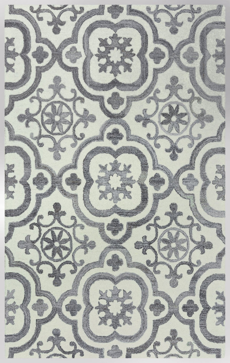 Matrix Collection - Transitional Ivory & White 5' X 7'