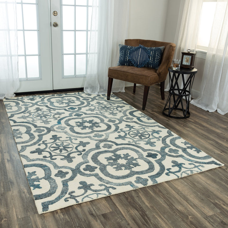 Matrix Collection - Transitional Ivory & White 5' X 7'