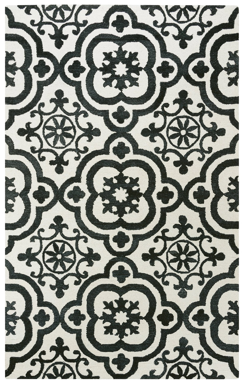 Matrix Collection - Transitional Ivory & White 5' X 7'