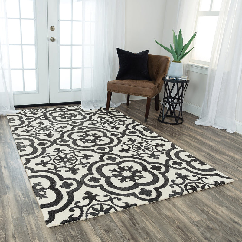 Matrix Collection - Transitional Ivory & White 5' X 7'