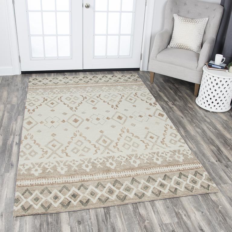 Opulent Collection - Transitional Ivory & White 2' Runner