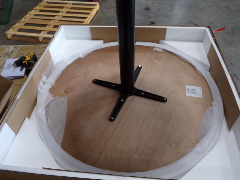 Clora Round Dining Table Walnut and Black