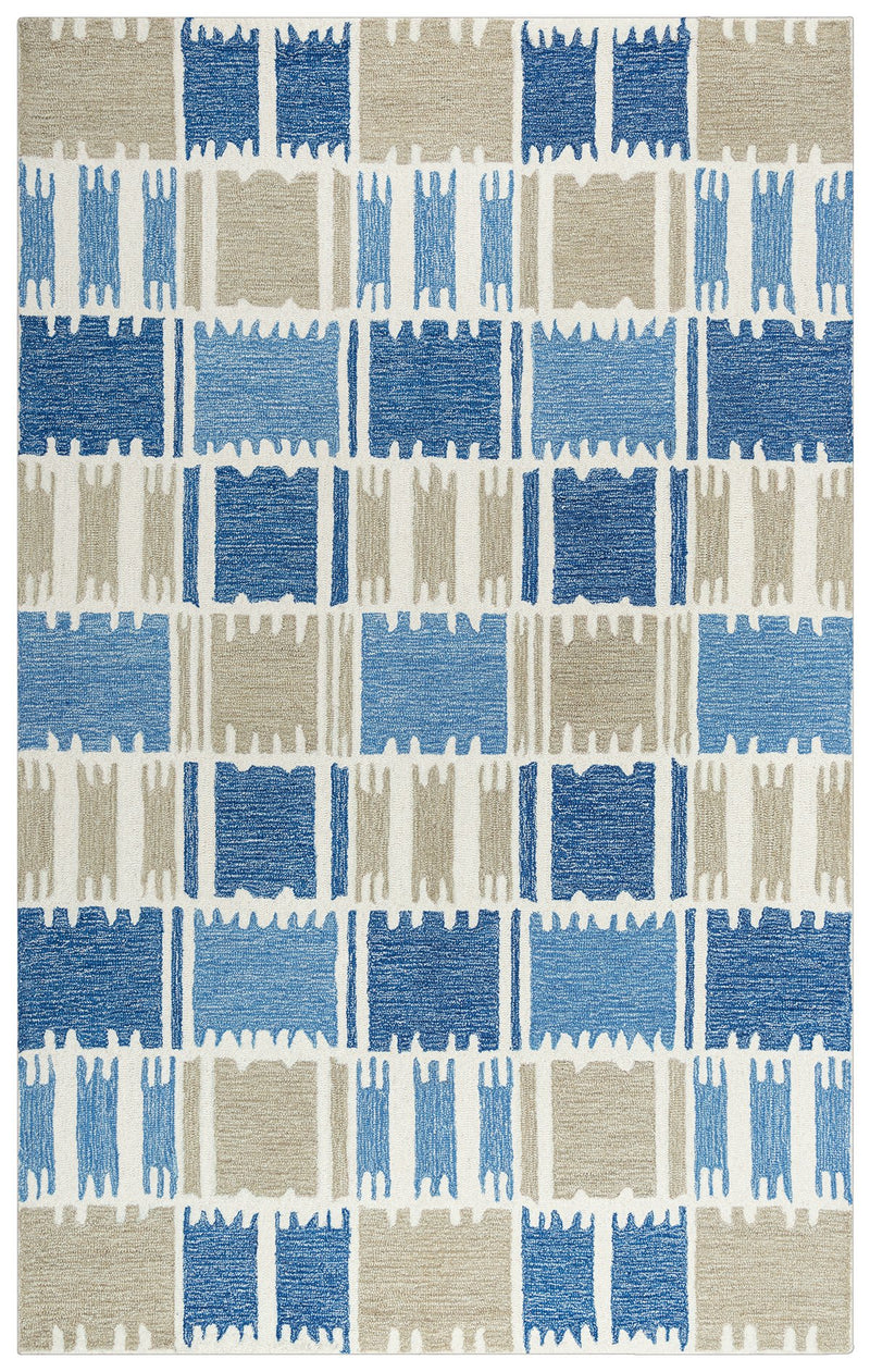 Tetra Collection - Transitional Blue 5' X 8'