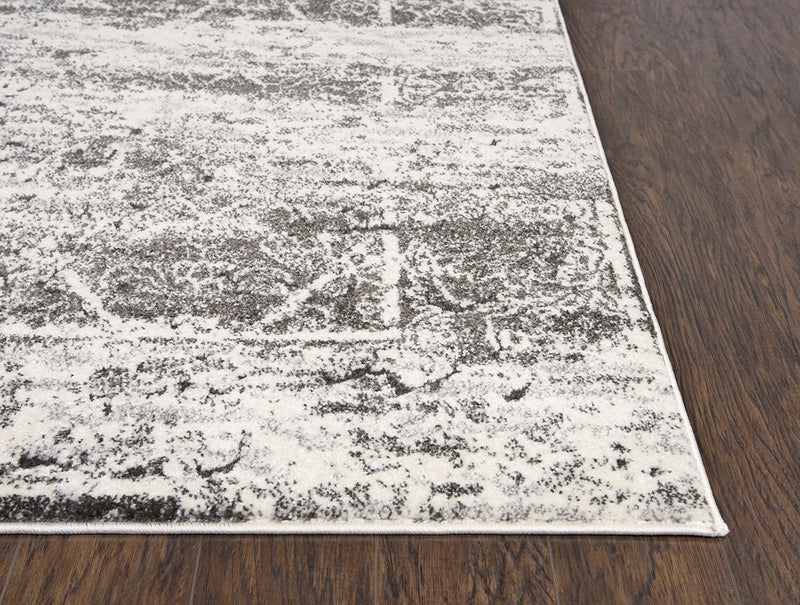 Valencia Collection - Modern Ivory & White 5' X 7'