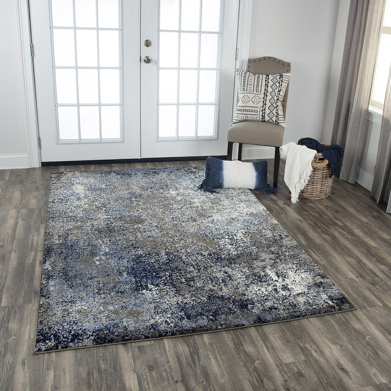 Valencia Collection - Modern Ivory & White 6' X 9'