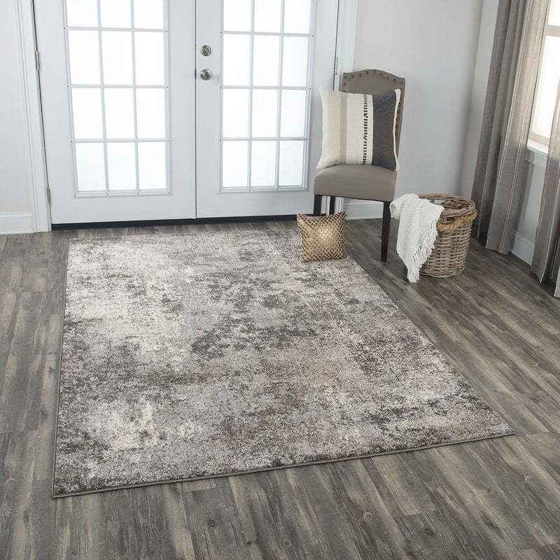 Valencia Collection - Modern Ivory & White 8' X 11'