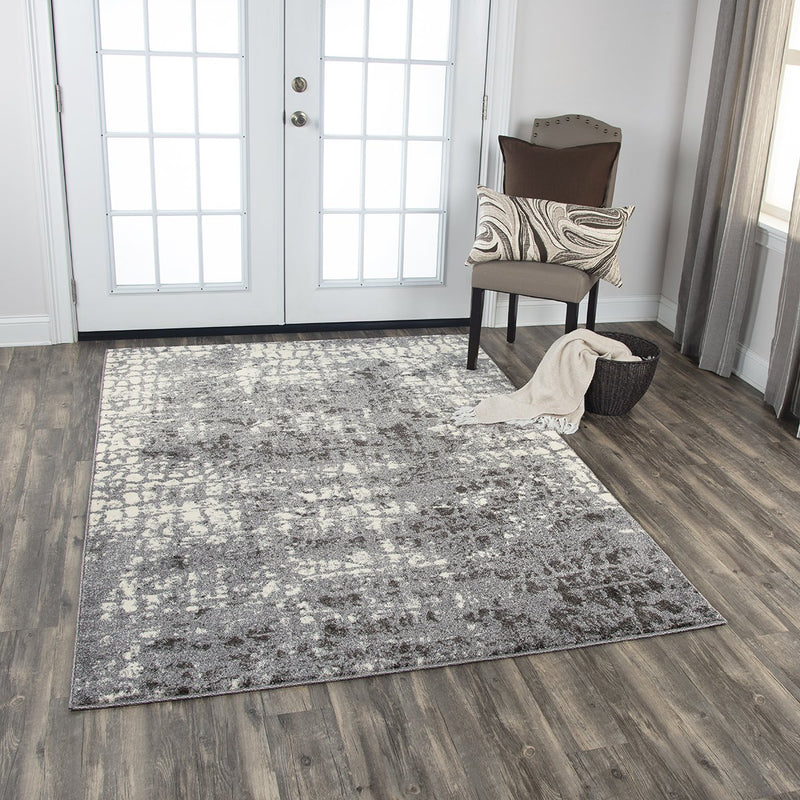 Valencia Collection - Modern Ivory & White 9' X 12'