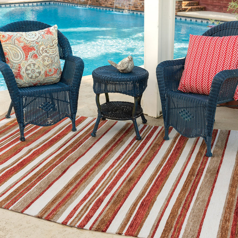 Villa Collection - Transitional Red 5' X 7'