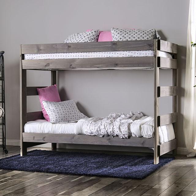 Arlette | Twin/Twin Bunk Bed | Gray