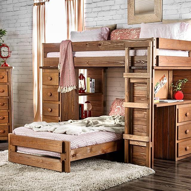 Beckford | Twin/Twin Loft Bed | Mahogany