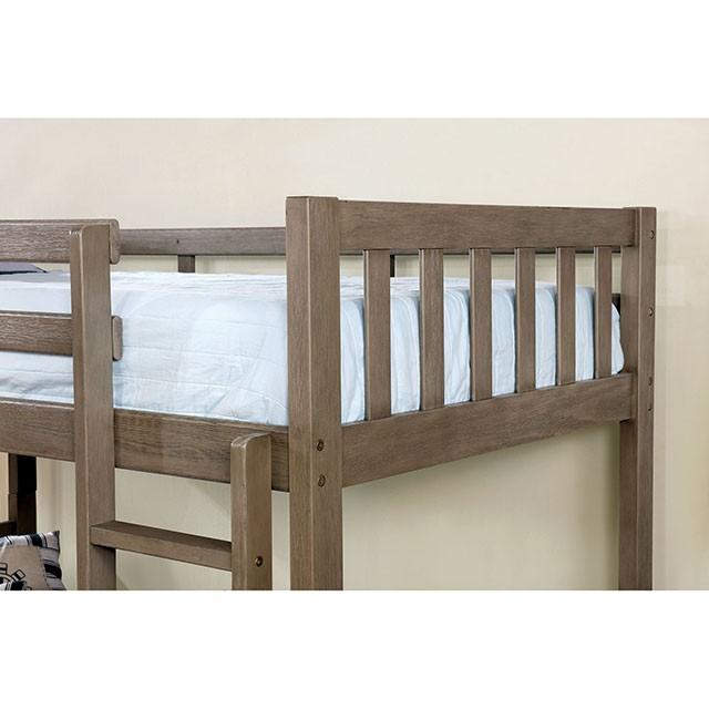 Emilie | Twin/Twin Bunk Bed | Wire-Brushed Warm Gray