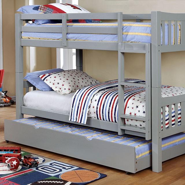 Cameron | Twin/Twin Bunk Bed, Gray | Gray