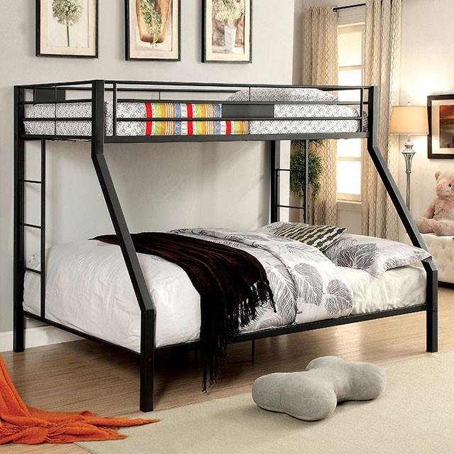 Claren | Twin XL/Queen Bunk Bed | Black