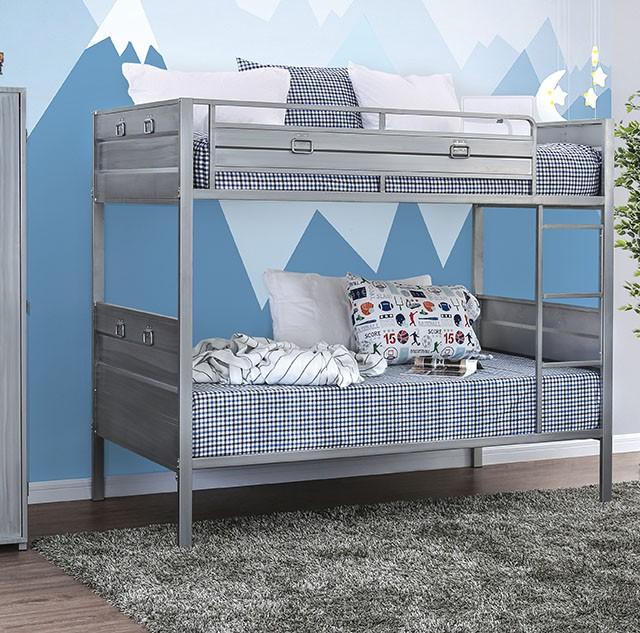 Mccredmond | Twin/Twin Bunk Bed | Silver