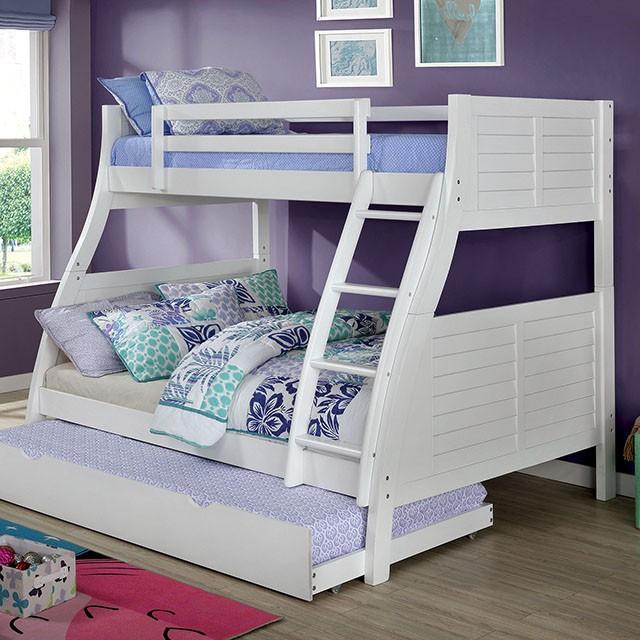 Hoople | Twin/Full Bunk Bed | White