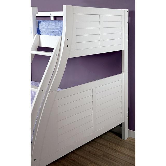 Hoople | Twin/Full Bunk Bed | White