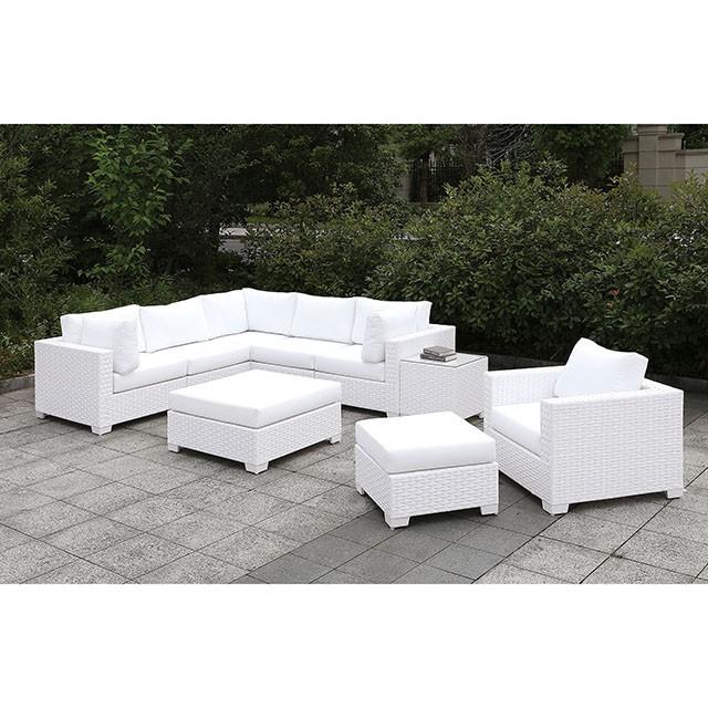 Somani | L-Sectional + Chair + 2 Ottomans | White