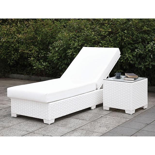 Somani | Adjustable Chaise + End Table | White