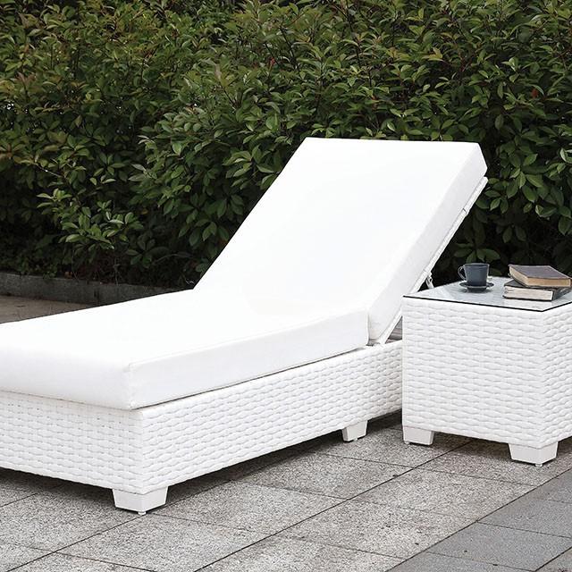 Somani | Adjustable Chaise + End Table | White