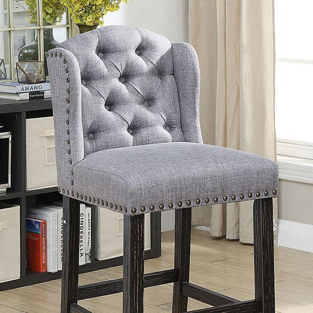 Sania | Bar Chair (2/Box) | Antique Black, Light Gray