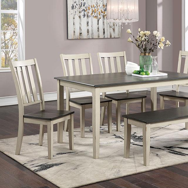 Frances | Dining Table | Antique White, Gray