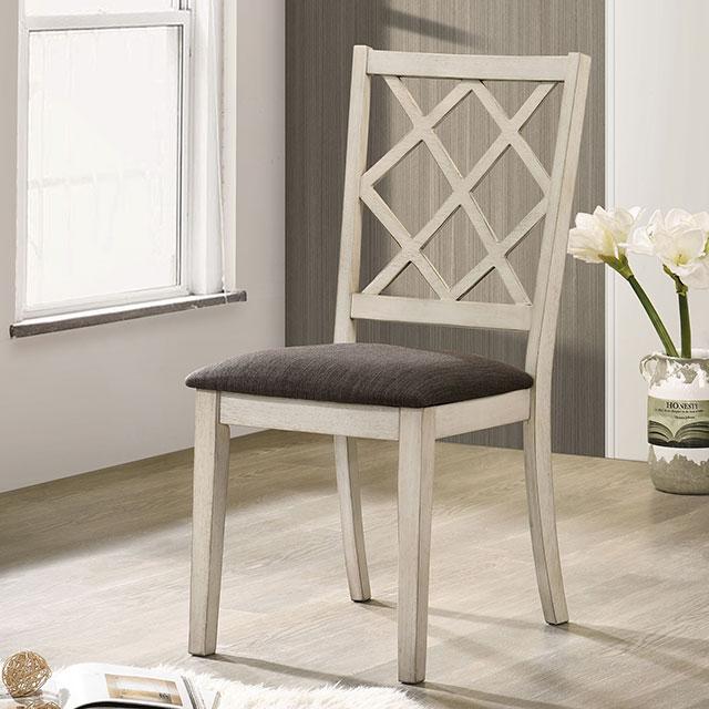 Haleigh | Side Chair | Antique White/Gray