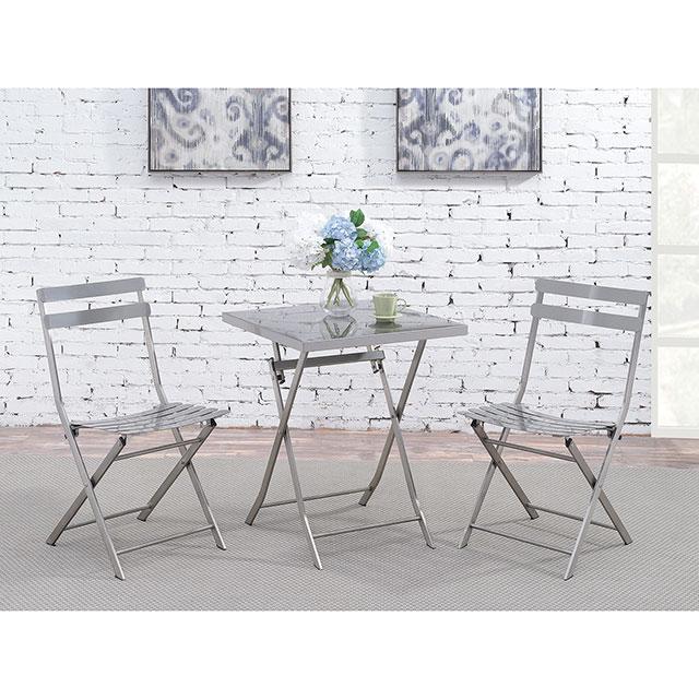 Lilah | Stainless Folding Chair (2/Ctn) | Industrial Style