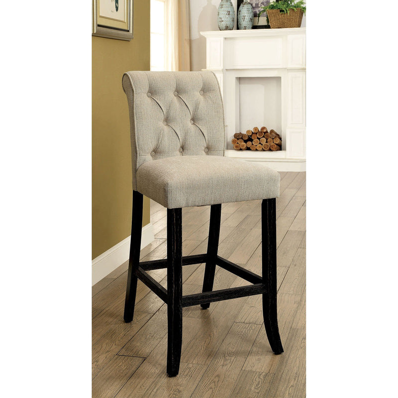 Sania | Bar. Chair (2/Ctn) | Beige, Antique Black
