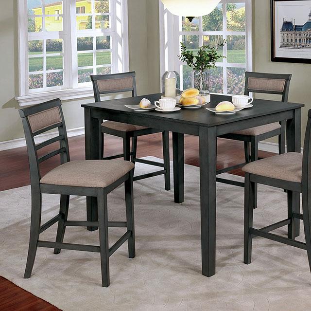 Fafnir | 5 Pc. Counter Ht. Table Set | Weathered Gray, Beige