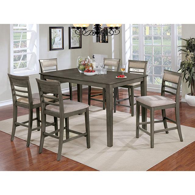 Fafnir | 7 Pc. Counter Ht. Table Set | Weathered Gray, Beige