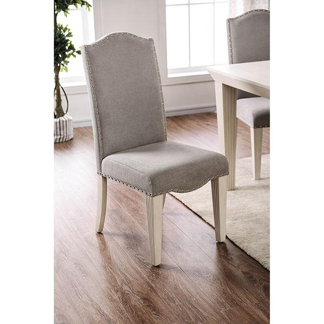 Daniella | Side Chair (2/Ctn) | Antique White, Gray