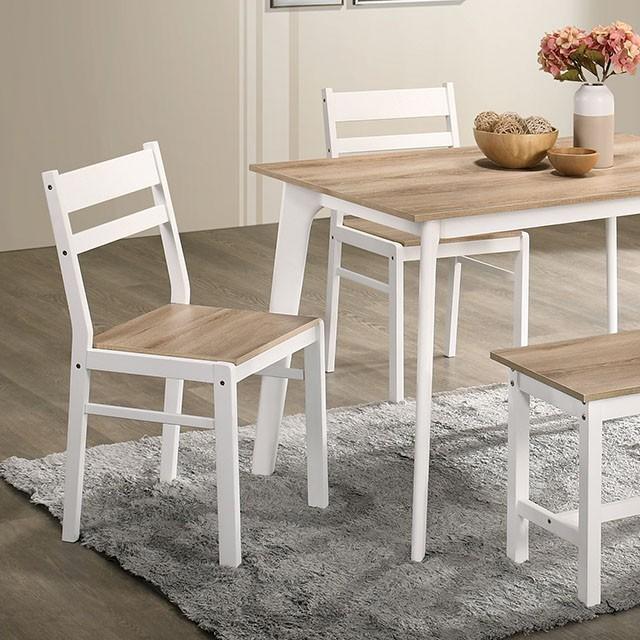 Debbie | 5 Pc. Dining Table Set | Natural, White