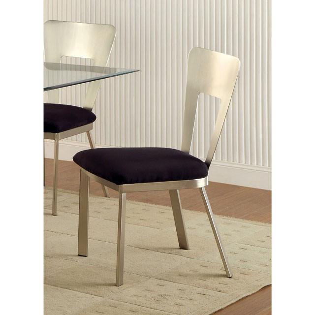 Nova | Side Chair (2/Box) | Silver, Black