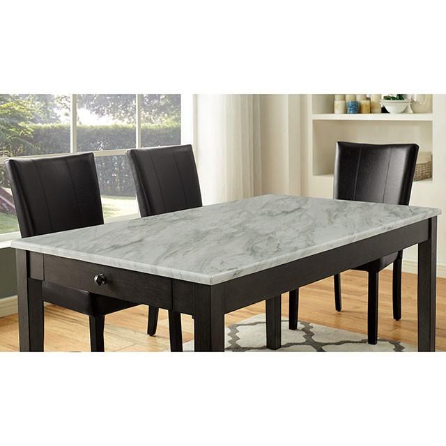 Abia | Dining Table | White, Dark Gray, Black
