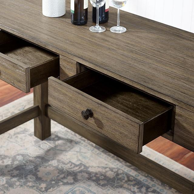 Gualde | 4 Pc. Counter Ht. Table Set | Wire-Brushed Dark Oak, Gray