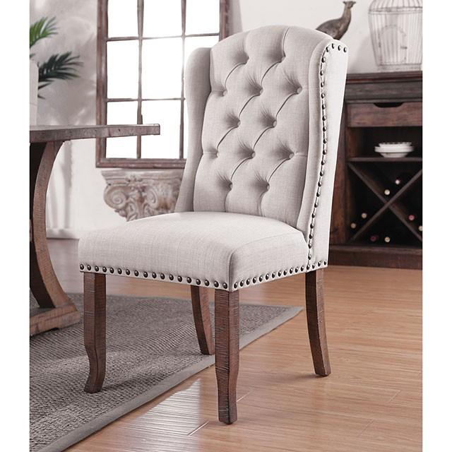 Gianna | Wingback Chair | Rustic Oak, Ivory