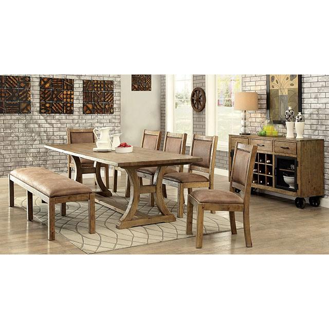 Gianna | 96" Dining Table | Rustic Oak, Brown