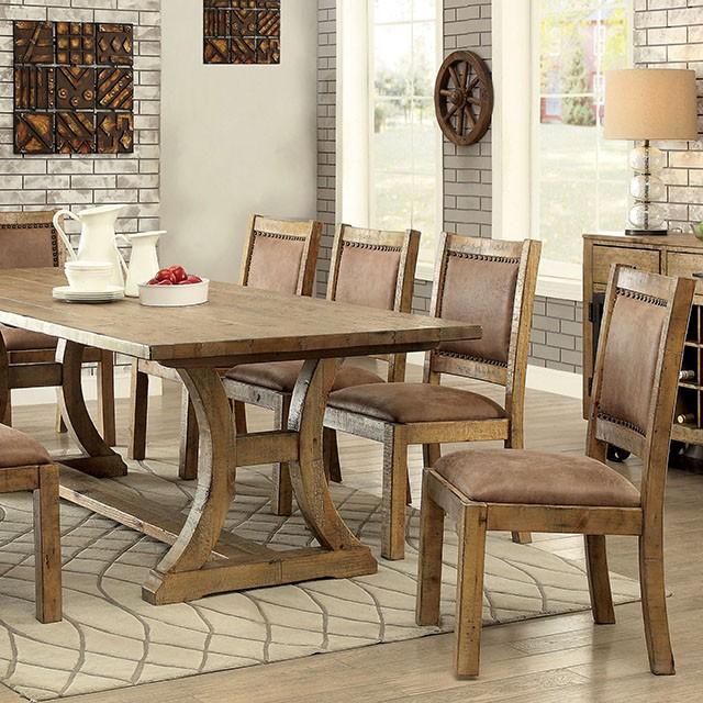 Gianna | 96" Dining Table | Rustic Oak, Brown