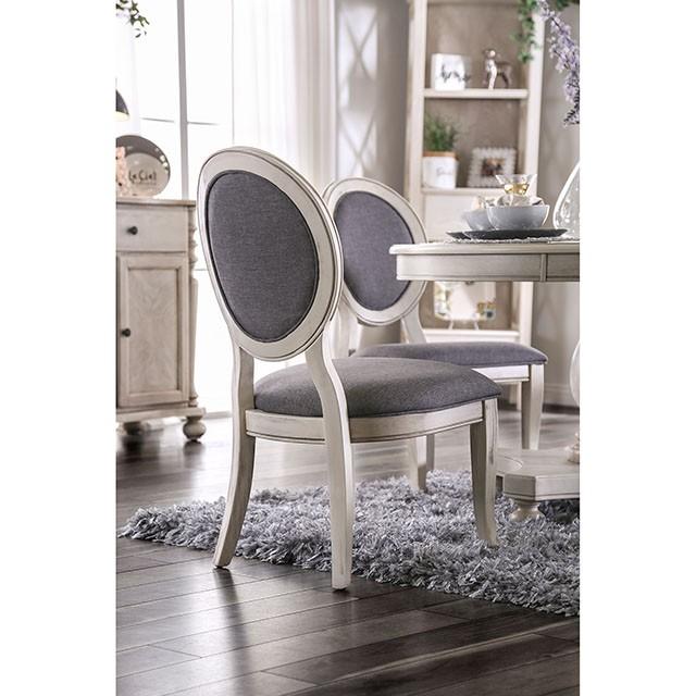 Kathryn | Side Chair (2/Ctn) | Antique White/Gray