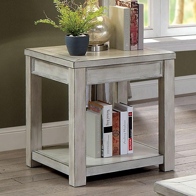 Meadow | End Table | Antique White
