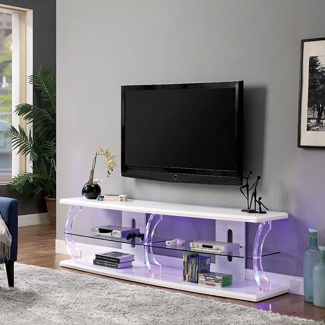 Ernst | 60" Tv Stand | White, Clear