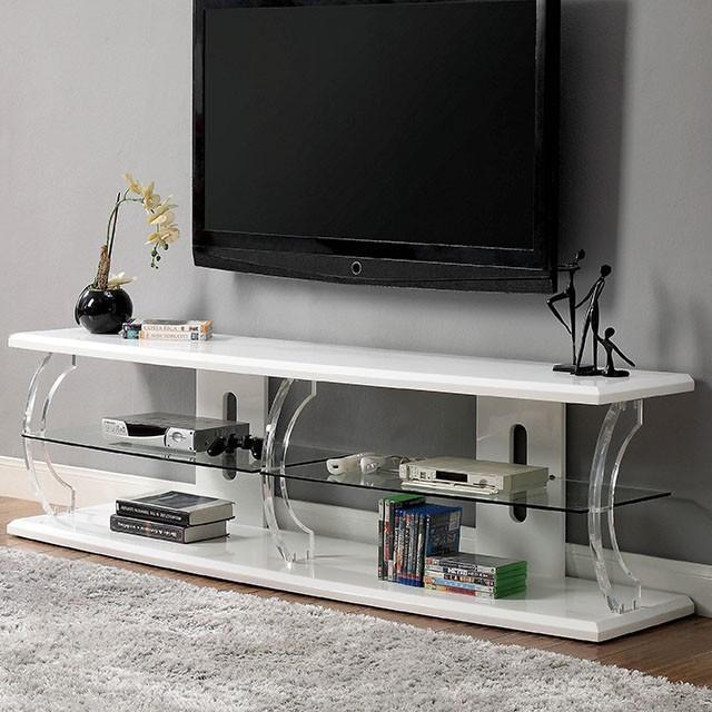 Ernst | 60" Tv Stand | White, Clear